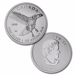 2015 RCM 1 oz Silver Red Tailed Hawk (25-Coin MintDirect® Tube)