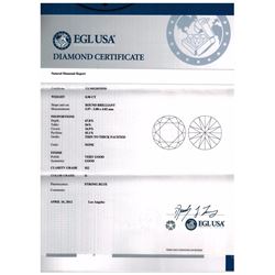 0.90 ct EGL Round Brilliant H, SI2, Solitaire Ring 18K Rose Gold  RingSize US 6.5