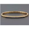 Image 1 : 0.48ct Pavé Round Diamond in 14K Yellow Gold Rope Bangle Bracelet - 6.5"
