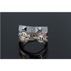 0.3ctw Statement Diamond Ring 14k Two Tone G-HSi2-Si3|Ring Size:6.5|Gram Weight:5.99