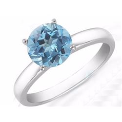 Topaz 1.55 ct 7mm Classic Solitaire Ring 14K White or Yellow Gold