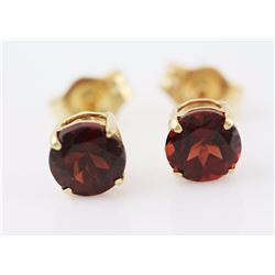 Garnet 6mm 2.0 tcw Classic Stud Earring 14K White or Yellow Gold