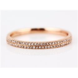 0.14ct Pavé Diamond in 14K Rose Gold Stackable Half Band Ring - Size 7