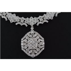 10.70 ctw Ladies Diamond Pendant Necklace F, SI2-I1  18K White Gold