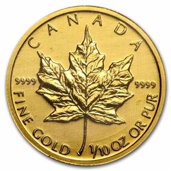 Canada 1|10 oz Gold Maple Leaf (Random Year)