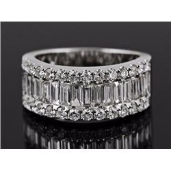 1.86ctw Wedding Anniversary Diamond Ring 14k White Gold G-HSi2-Si3|Ring Size:6.5|Gram Weight:6.27