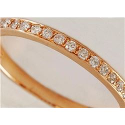 14K Rose Gold 0.19ct Round Diamond Stackable Wedding Band Ring Set - Size 6.5