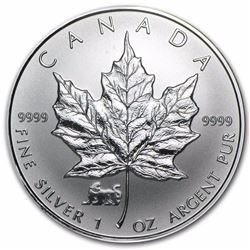 1998 Canada 1 oz Silver Maple Leaf Lunar TIGER Privy