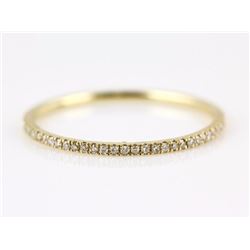 0.09ct Pavé Diamond in 14K Yellow Gold Stackable Half Band Ring - Size 7
