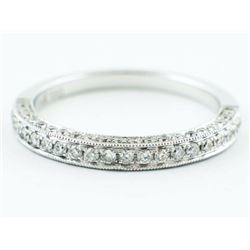 0.40ct Channel Pavé Diamond 14K White Gold Stackable Wedding Band Ring - Size 6