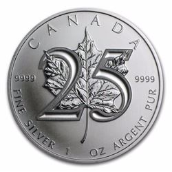2013 Canada 1 oz Silver Maple Leaf BU (25th Anniv)