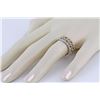 Image 3 : 14K White & Yellow Gold 0.40ct Pavé Diamonds Aztec Pyramid Band Ring Set Size 7