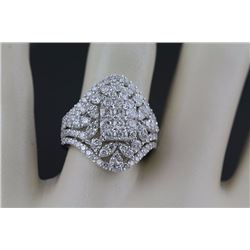 2.50 ctw Ladies Pave Diamond Wedding Engagement Ring  F, SI2-I1 18K White Gold