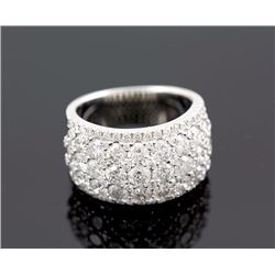 3.82 ctw Prong Pave  Set Diamond Wedding Aniversary Band  Ring 14K White Gold   11.65G|**Size:6.5