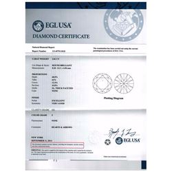 2.01 ct EGL Round Brilliant F, SI2 Solitaire Ring 18K White Gold RingSize 6.5