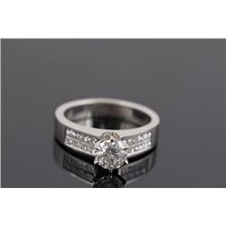 2.23 ctw Diamond Engagement  Ring 18K White Gold G-H, I1,  6.2 tgw|**Size:6.5