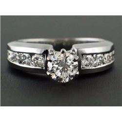 1.00ct H-SI3 Round Diamond 14K White Gold Solitaire Engagement Ring - Size 5.5