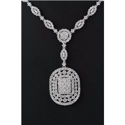 5.45 ctw Ladies Diamond Pendant Necklace Diamond F, SI2-I1 18K White Gold  16.5"
