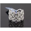 Image 1 : 2.10 ctw Pave Channel Set Diamond  Filigree Ring 14K White Gold   5.83g|**Size:6.5