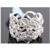 Image 2 : 2.10 ctw Pave Channel Set Diamond  Filigree Ring 14K White Gold   5.83g|**Size:6.5