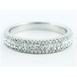 0.49ct Channel Pavé Diamond 14K White Gold Half Band Wedding Ring - Size 7