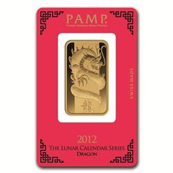 1 oz Gold Bar - Pamp Suisse Year of the Dragon (In Assay)