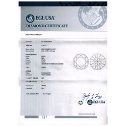 1.41 ct EGL Round Brilliant G, SI3  Solitaire Ring 18K White Gold RingSize 6.5