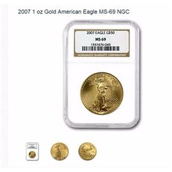 2007 1 oz Gold American Eagle MS-69 NGC