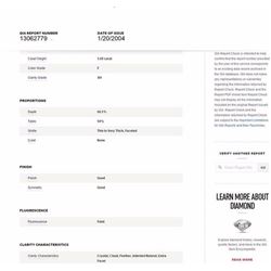 1.00 ct GIA Round Brilliant F, SI1, Solitaire Ring 18K White Gold RingSize  6.5