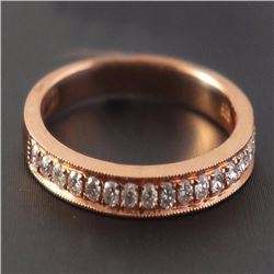 14K Rose Gold 0.23ct Round G Diamond Stackable Eternity Band Ring - Size 6.5