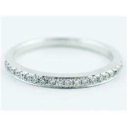 0.25ct Channel Pavé Diamond Stackable 14K White Gold Band Ring - 6.5 RESIZABLE