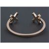 Image 3 : 0.10ct Pavé Diamonds 14K Rose Gold Double Cross Plus X Cuff Ring - Size 6.5