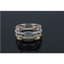 0.75ctw Statement Diamond Ring 14k Two Tone G-HSi2-Si3|Ring Size:7|Gram Weight:5.3