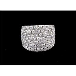 4.13 ctw Diamond  Wedding Band 14KWhite Gold F-G, SI2-SI3|**Size:6.5  10.14g