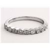 Image 1 : 14K White Gold 0.26ct Round Diamond Bezel Set Stackable Band Ring - Size 6.5