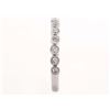 Image 2 : 14K White Gold 0.26ct Round Diamond Bezel Set Stackable Band Ring - Size 6.5
