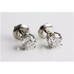 1.00 ctw Brilliant Round Cut Diamond Stud Earring  G-H, I1-I2  14K White or Yellow Gold