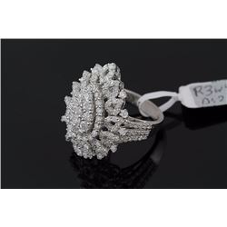 2.84 ctw Ladies Diamond Wedding Engagement Ring Pear Shape F, SI2-I1 18K White Gold Size 7