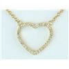 Image 1 : 14K Yellow Gold 0.10ct Round Pave Diamonds Heart Pendant Necklace - 18"