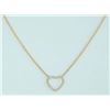 Image 2 : 14K Yellow Gold 0.10ct Round Pave Diamonds Heart Pendant Necklace - 18"