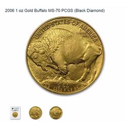 2006 1 oz Gold Buffalo MS-70 PCGS (Black Diamond)