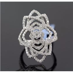 1.59 ctw Diamond  Filigree  Band 14KWhite Gold F-G, SI2-SI3|**Size:6.5  7.28g