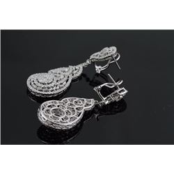 4.60 ctw Diamond Earring Baguette & Round Diamond F, SI2-I1 18K White Gold