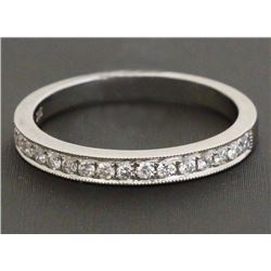 14K White Gold 0.23ct G Round Diamond Stackable Eternity Band Ring - Size 6.5