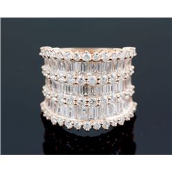 4.70 ctw Prong Channel Set Diamond  Anniversary Band Ring 14K Rose Gold  10.43g|**Size:6.75