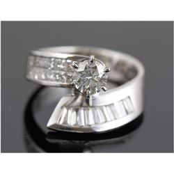 2.20 ctw Diamond Engagement  Ring 18K White Gold G-H,  SI2-SI3,  9.6 tgw|**Size:7