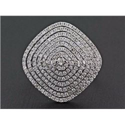 1.44ct Pavé Diamonds in 14K White Gold Umbrella Design Statement Ring - Size 6.5