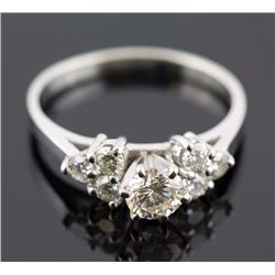 1.01 ctw Diamond Engagement  Ring 14K White Gold I-J,  VS1  2.7 tgw|**Size:6.5