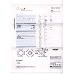 1.53 ct GIA Round Brilliant I, VS2, Solitaire Ring 18K White Gold RingSize  6.5