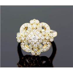 0.97 ctw Pave Channel Diamond Ring 14KYellow Gold 5.60g|**Size:6.75